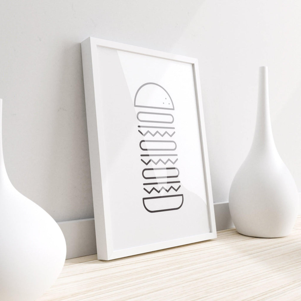 Hugeburger - Kitchen Wall Decor Dining room Wall Art, Burger Wall