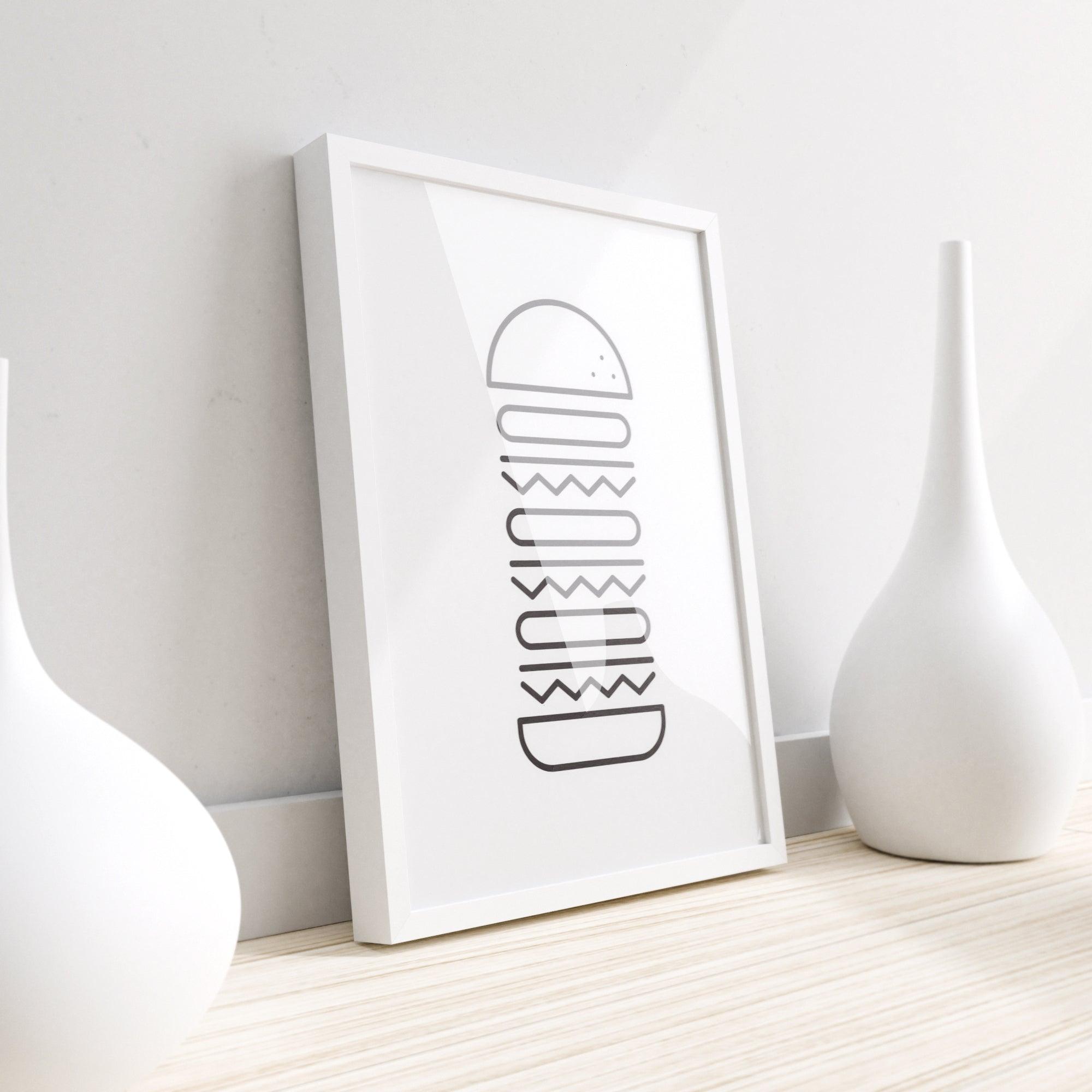Hugeburger - Kitchen Wall Decor Dining room Wall Art, Burger Wall