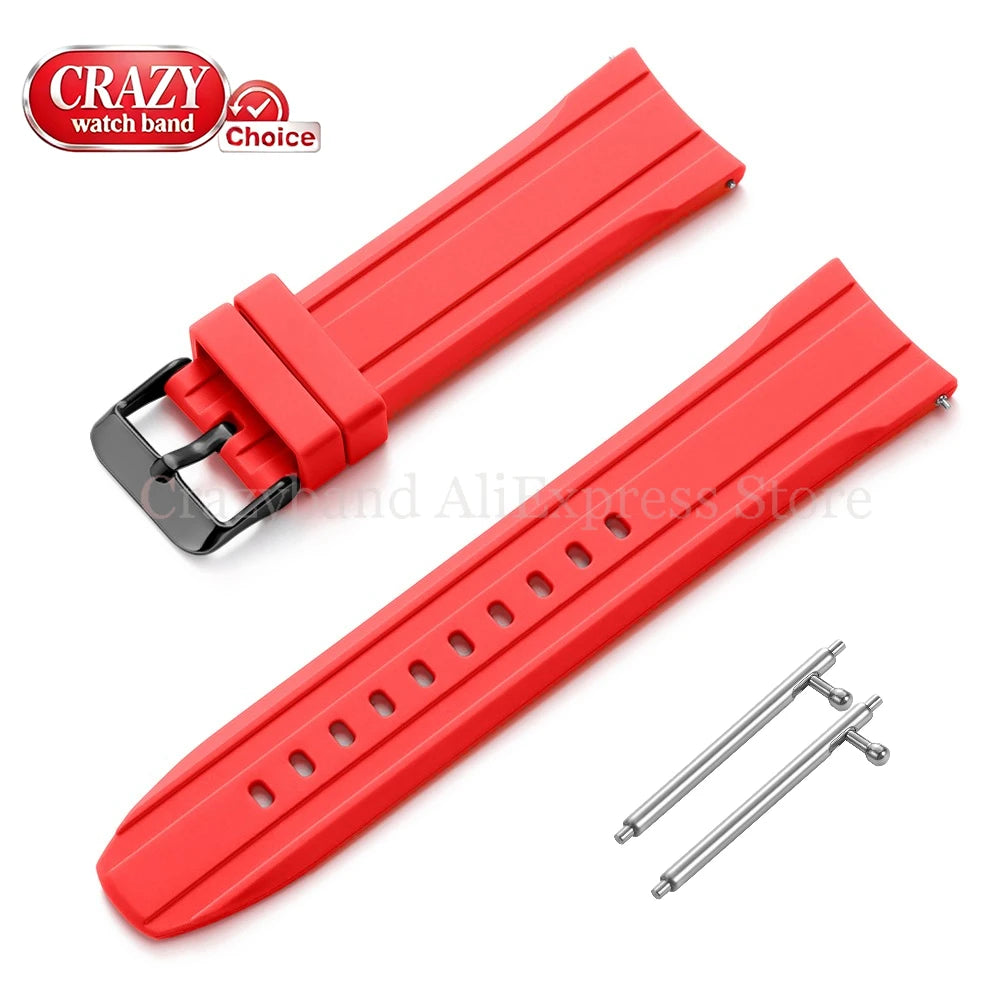Soft Silicone Watch Band Bracelet for Seiko for Citizen for Casio Women Men‘s Wrist Belt High Elasticity Bracelet 20mm22mm Strap