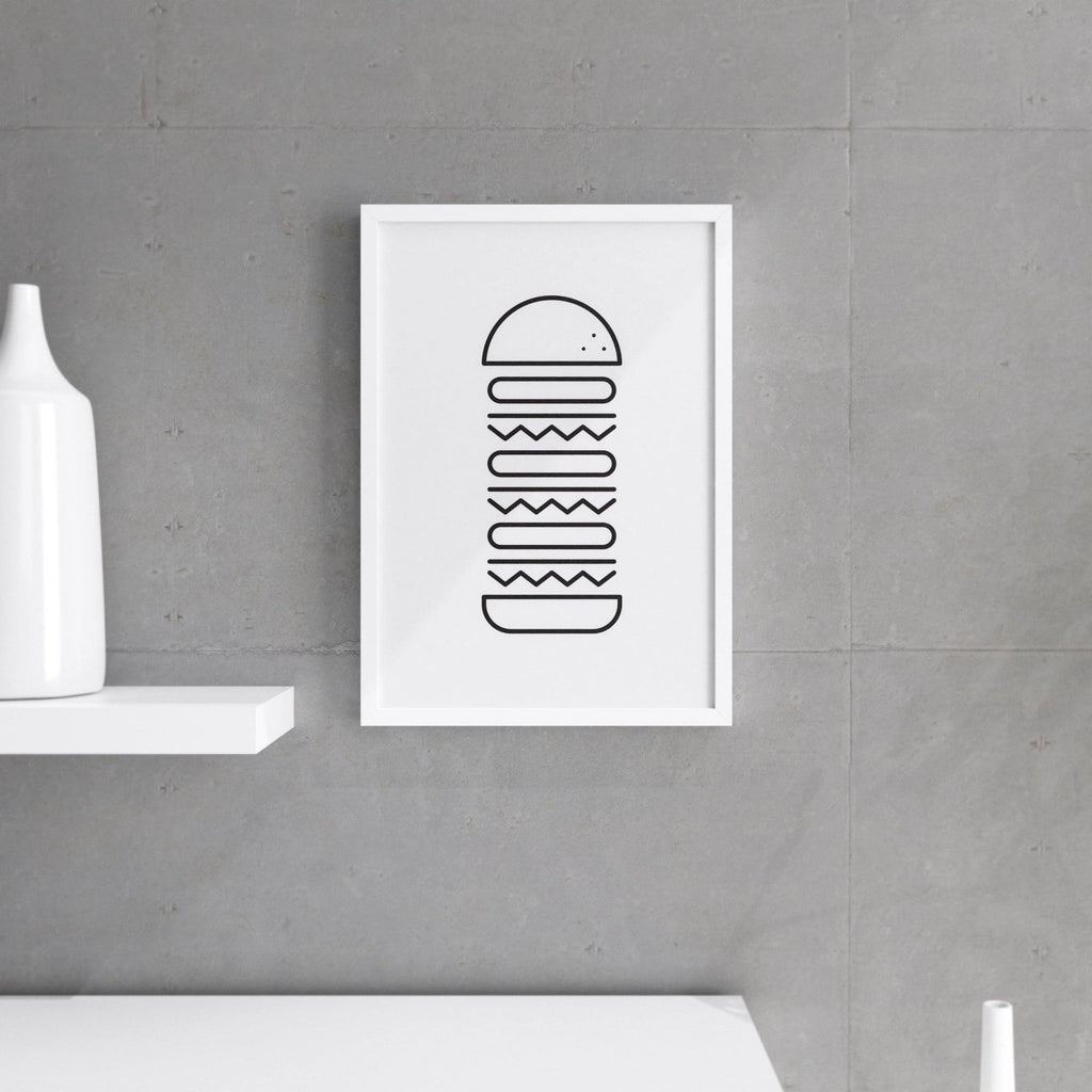 Hugeburger - Kitchen Wall Decor Dining room Wall Art, Burger Wall