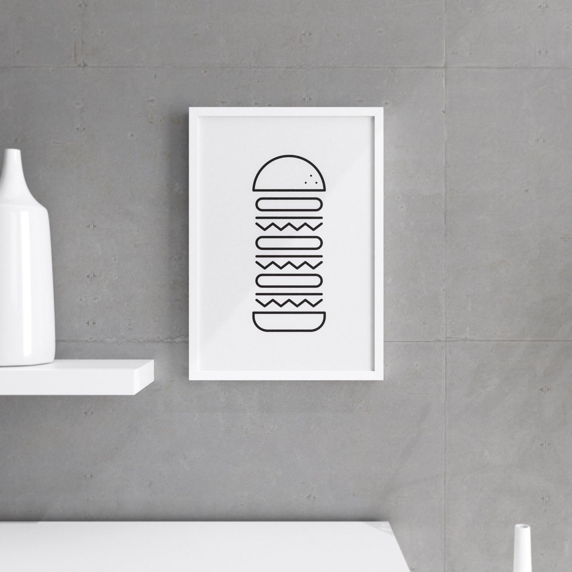 Hugeburger - Kitchen Wall Decor Dining room Wall Art, Burger Wall