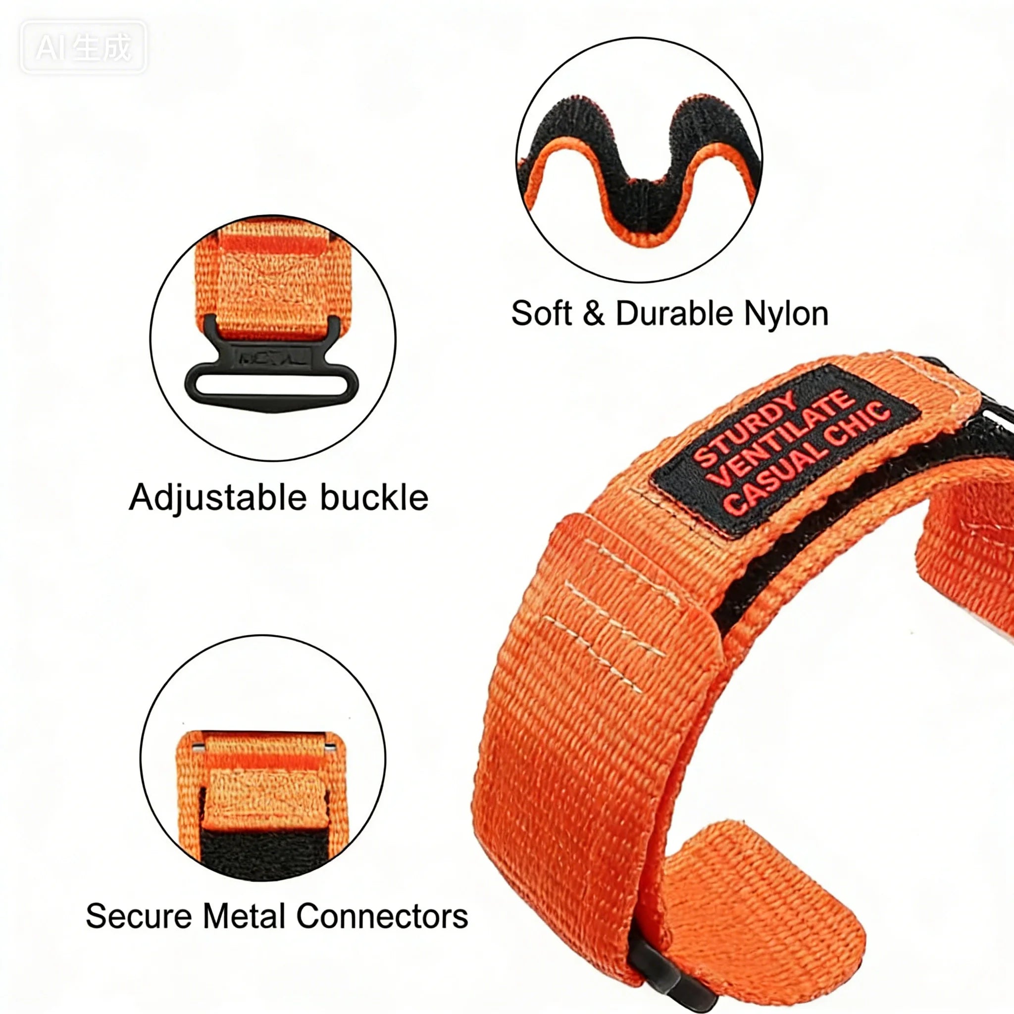 Nylon Velcro Bands for Suunto Race 2/Race/Race S/Run/Vertical/Vertical 2/9 Peak Pro/9 Peak/5 Peak Strap for Men and Women