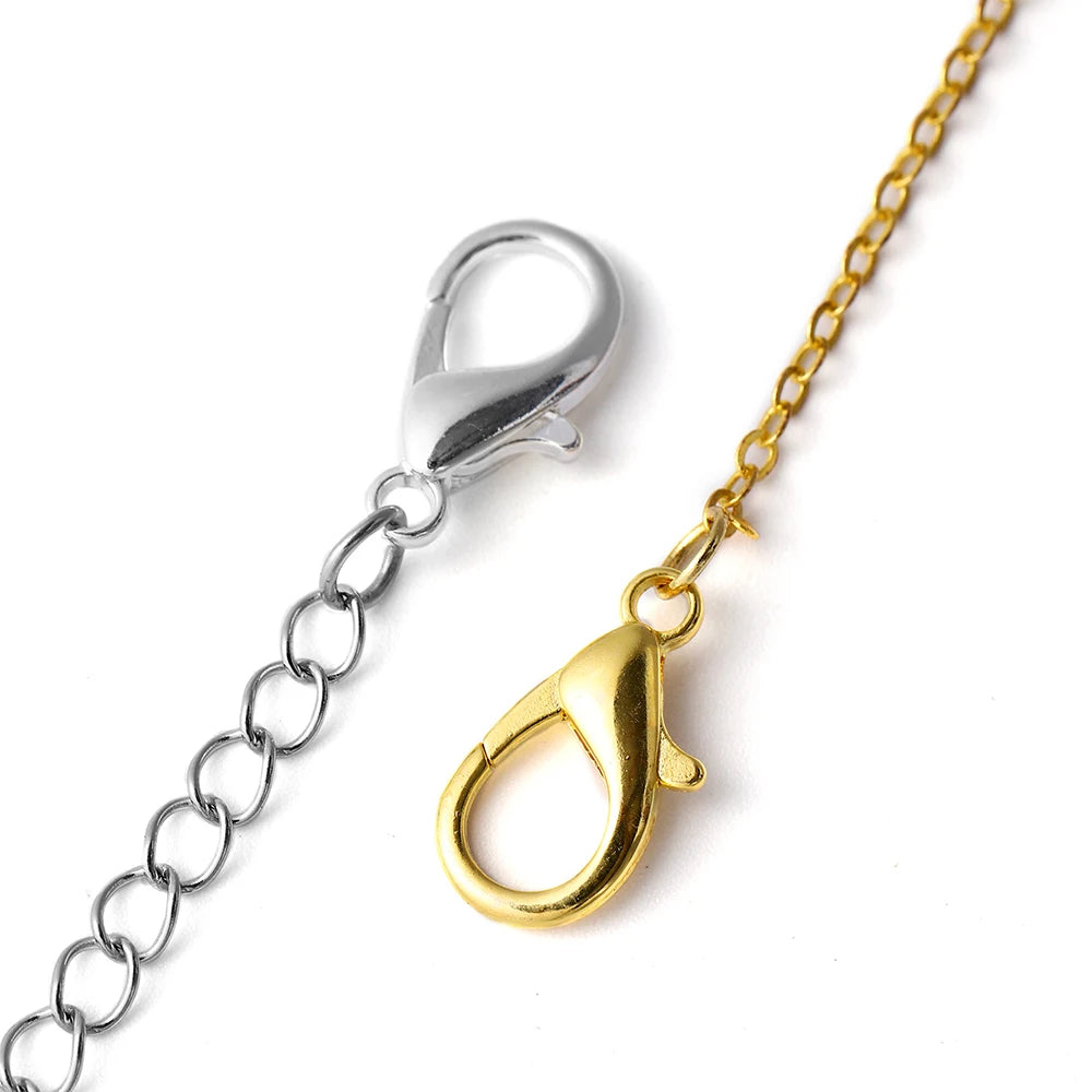 10pcs/lot Multiple Size Lobster Clasps Necklace Hooks Bracelets Connector Findings DIY Chains Jewelry Making Supplies Wholesale