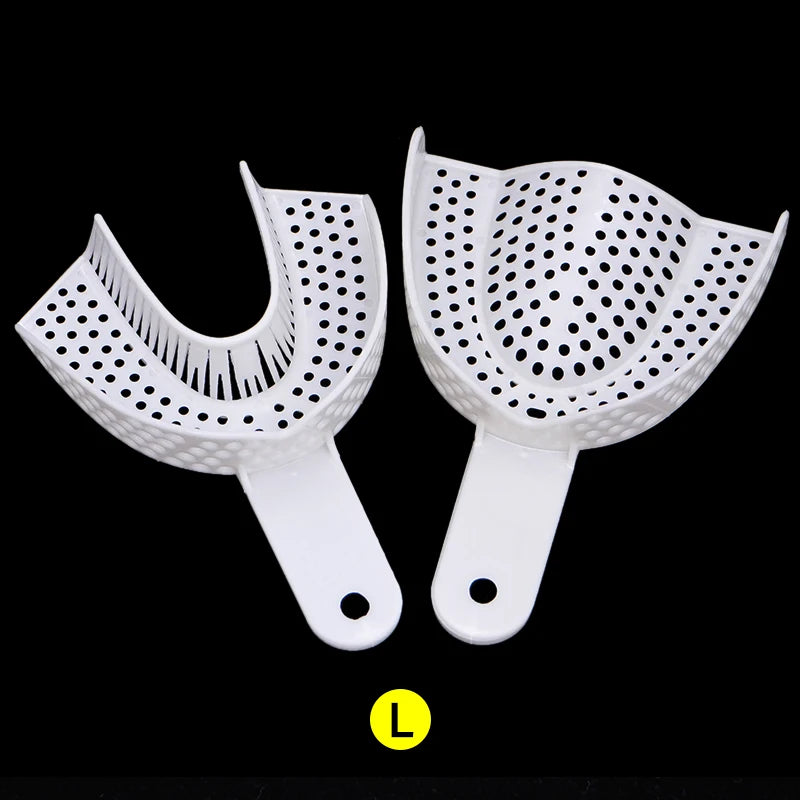 1pair Disposable Dental Impression Tray Plastic Teeth Holder Plaster Trays Spoon Oral Hygiene Dentist Tools
