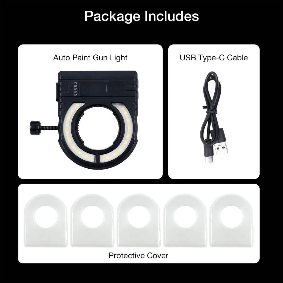 PORPHIS Car Spray Gun Lighting 4-Hour Runtime Paint Fill Light Adjustable Color Searchlight Workshop Painting Tool Accessory