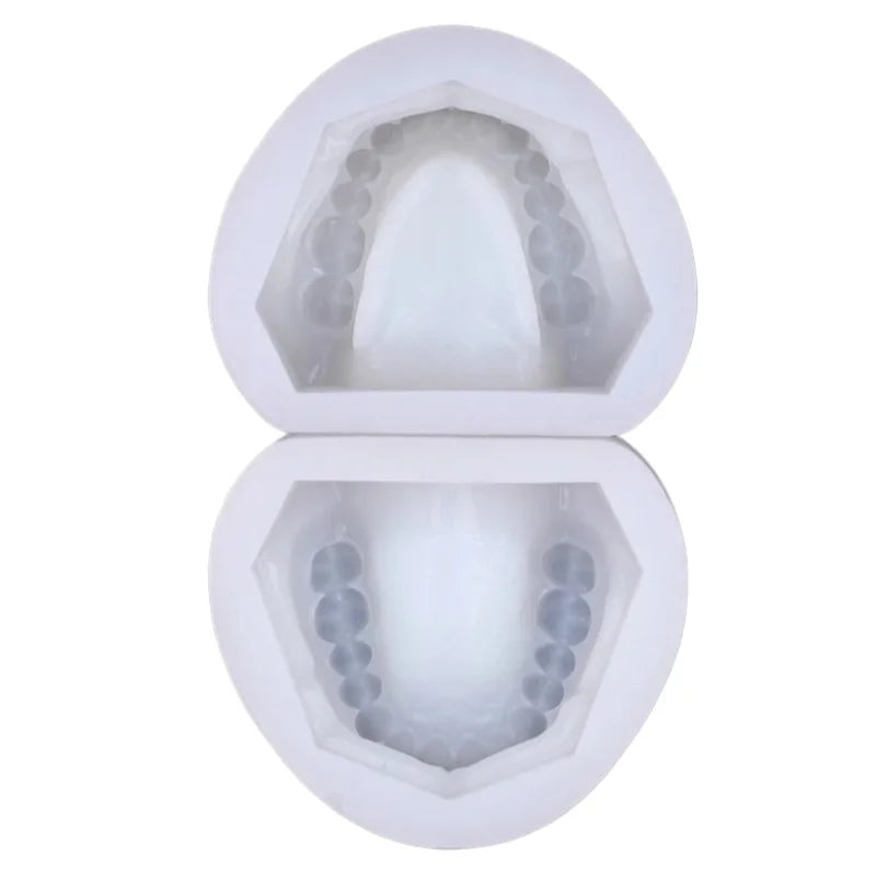 2pcs/set Silicone Dental Plaster Model Mold Mould Standard Teeth Complete Cavity Block Reusable Dentistry Teaching Study Tool