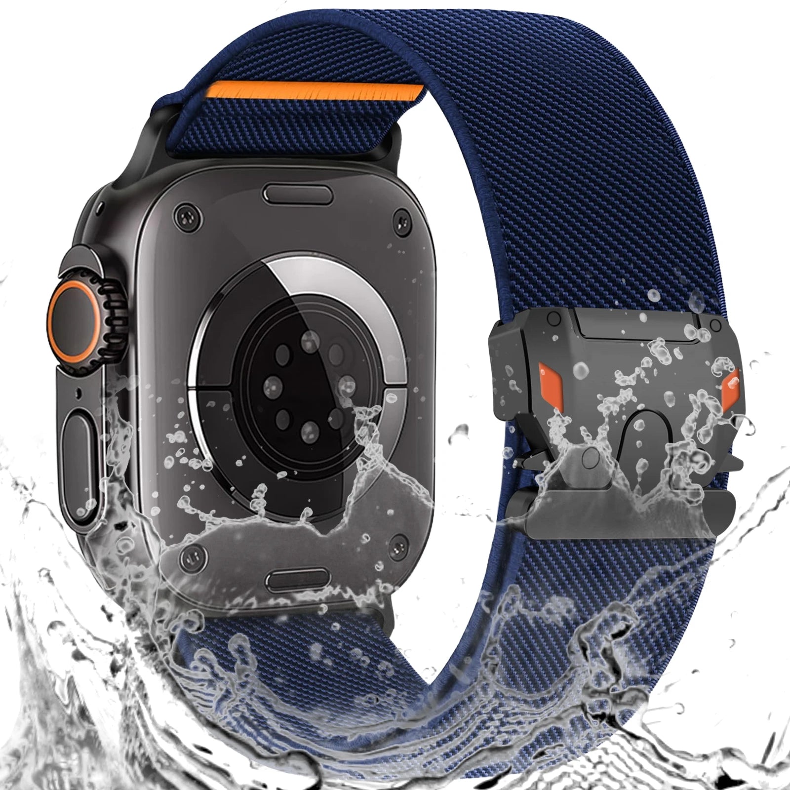 Parachute Buckle Nylon Band Compatible with Apple Watch，Stretchy Waterproof Fabric Strap for Men Women，Series 10 9 8 7 6 5 4 3 S