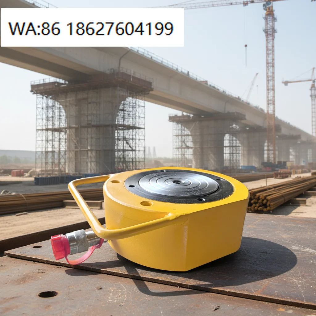 Ultra Low Height Flat Hydraulic Jack Cylinder High Pressure Lifting Tool for Bridge Construction Building Jacking Maintenance Wo