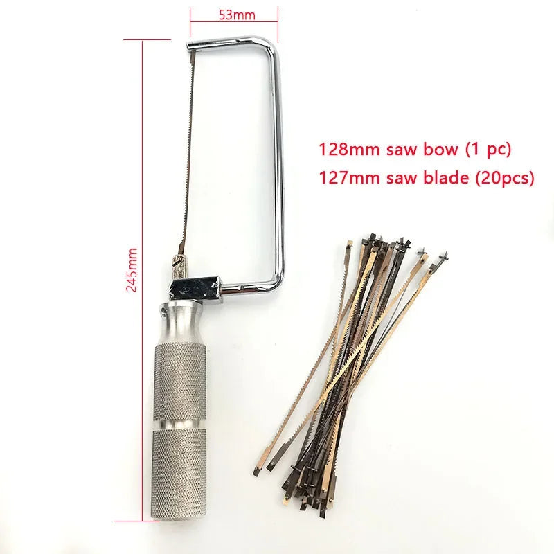 Dental Long Plaster Gypsum Saw with 20pcs Saw Blades 70/98/128mm Metal Dentist Tool Lab Material Dentistry Accessories