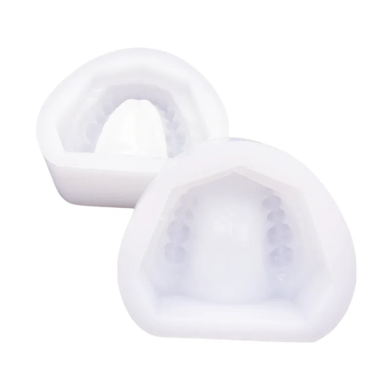 2pcs/set Silicone Dental Plaster Model Mold Mould Standard Teeth Complete Cavity Block Reusable Dentistry Teaching Study Tool
