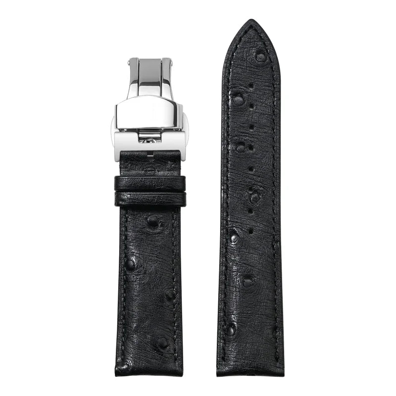 18/19/20/22/21mm Leather Watch Strap for huawei Watchband Ostrich pattern Flat-head universal men women Bracelet Wristband