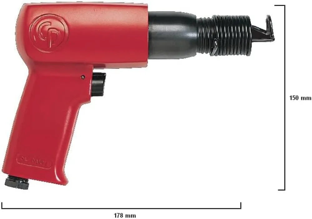 Air Hammer, 0.401" Round Shank, 3000 BPM, 2.64" Stroke, Pneumatic Tool for Welding & Construction