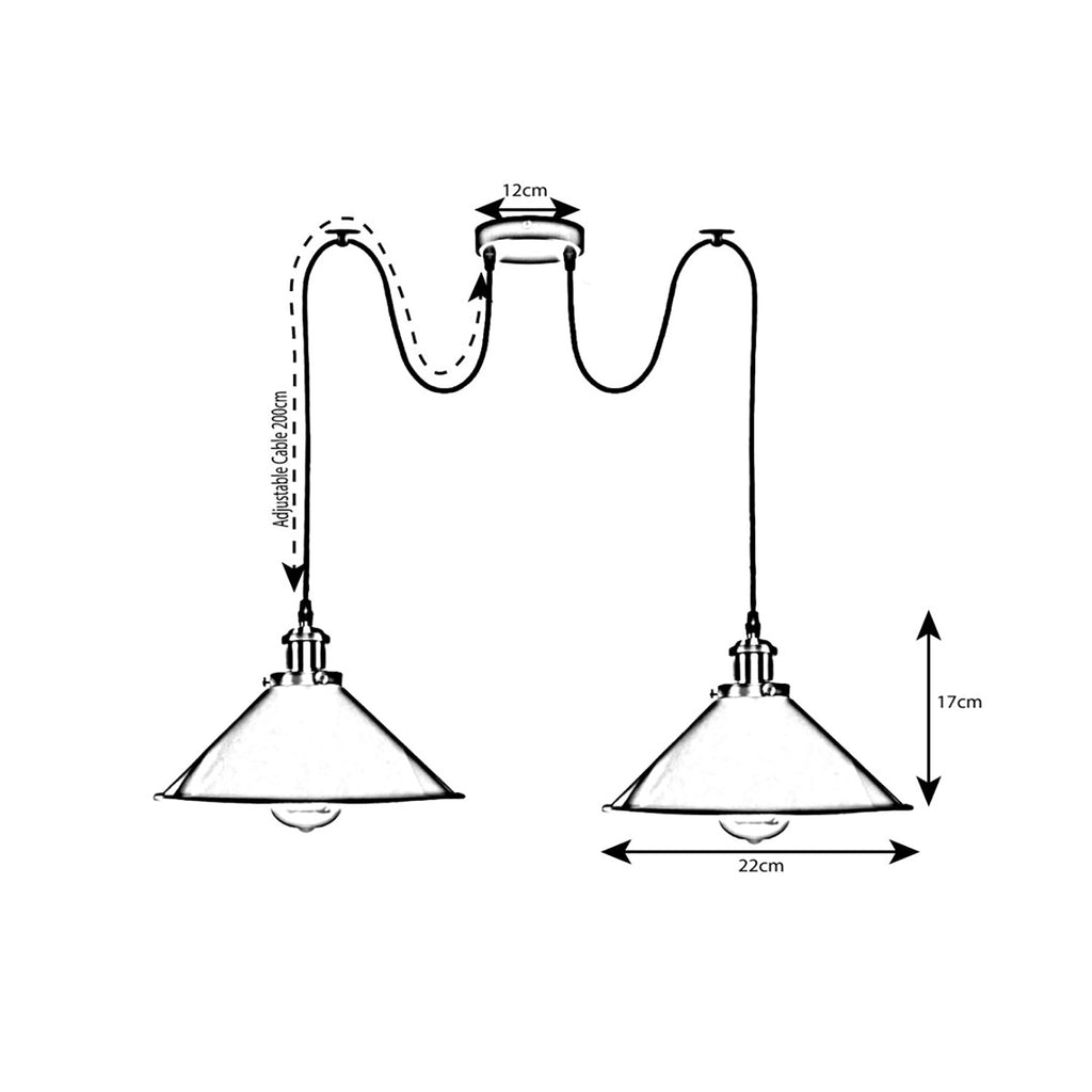 2 Head Vintage spider pendant light for Kitchen and Cafe ~3511