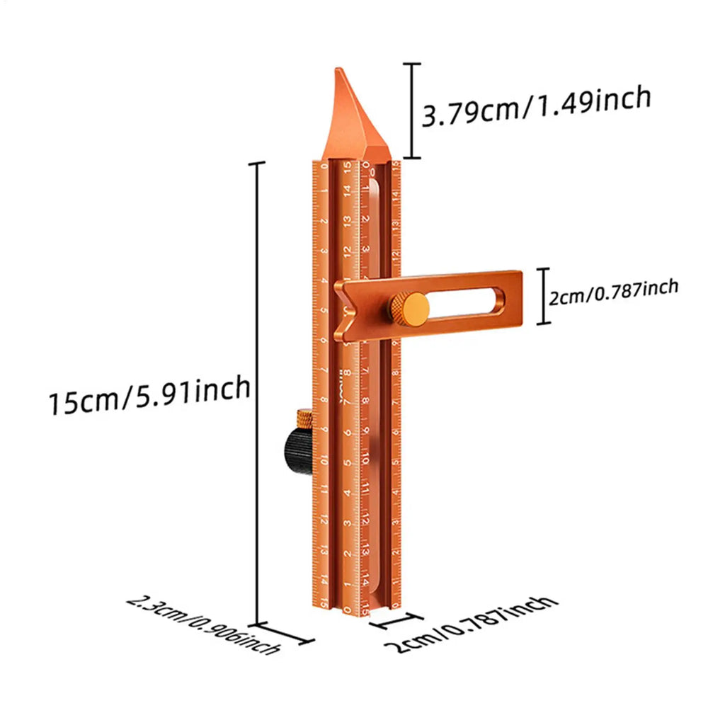 Wood Marking Tool 4-Sided Magnetic Base Gauge Metal Precision Ruler For Carpenter Carpentry Construction Miter Cutting Working