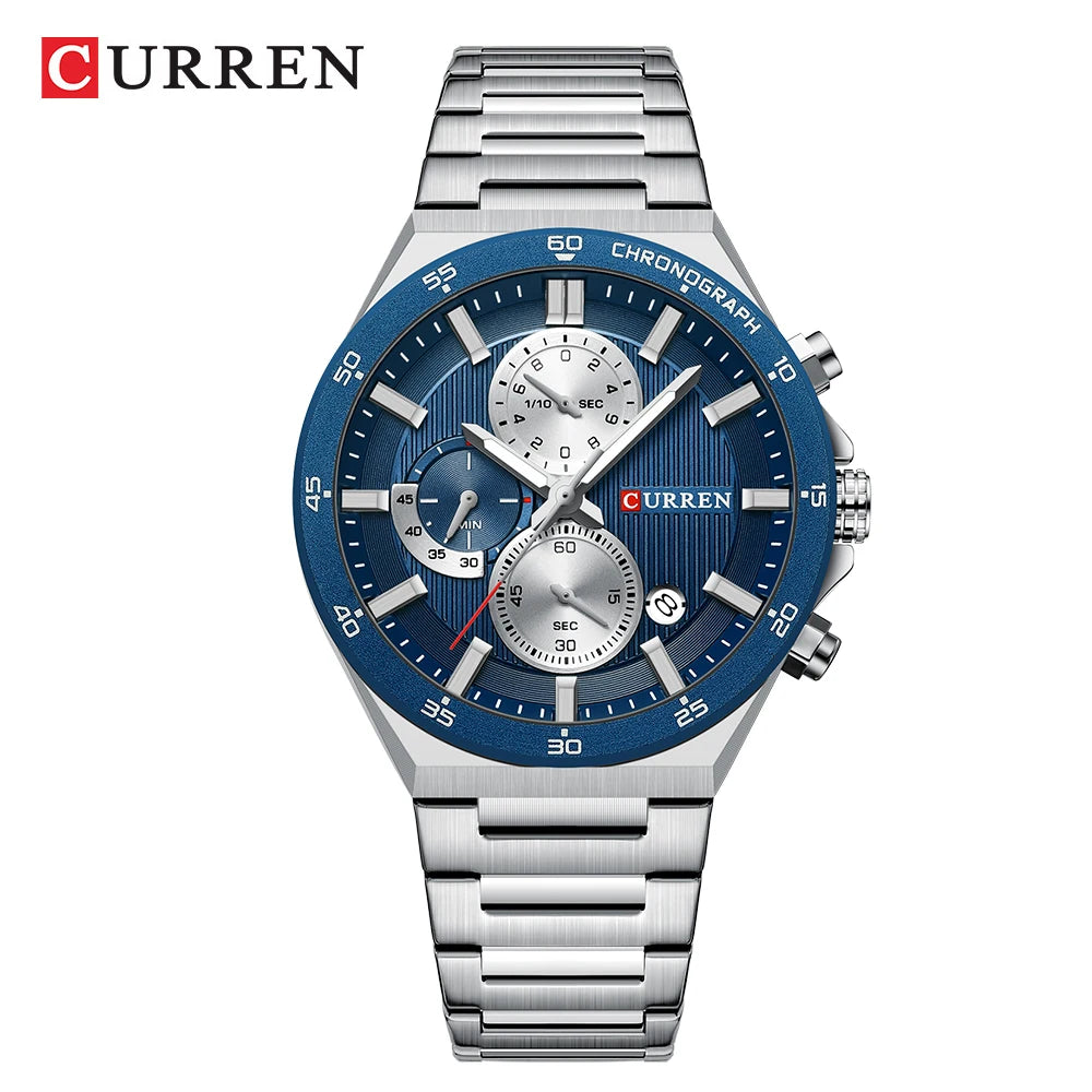 CURREN 8481 Luxury Quartz Watch Unisex Waterproof Calendar Wristwatch, Men’s Business Six-hand Sports Watch