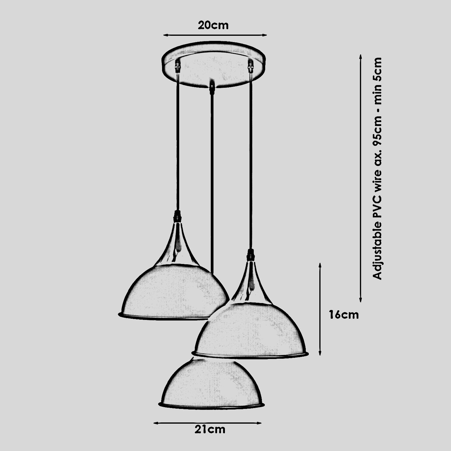 3-Light Pendant Light for Kitchen & Dining Room~3519