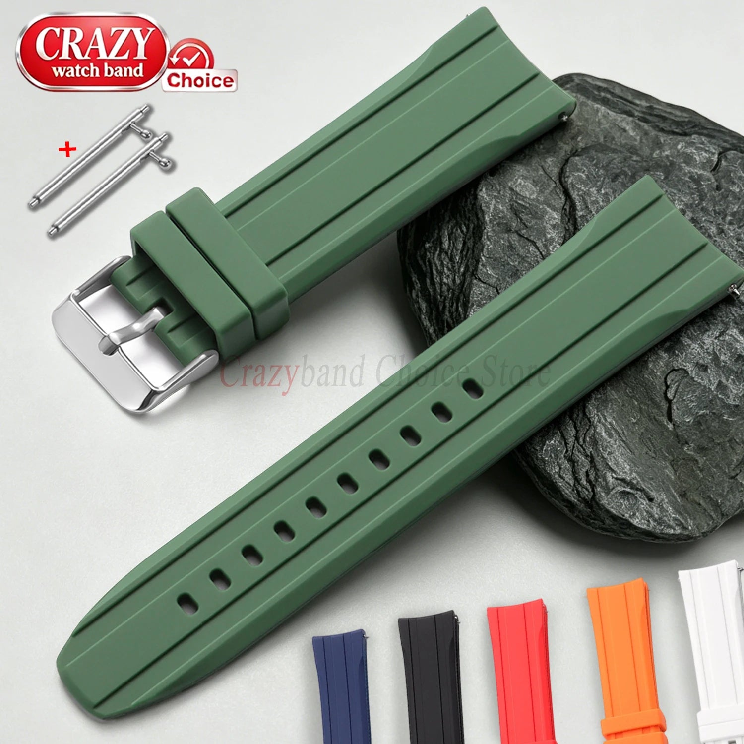 Soft Silicone Watch Band Bracelet for Seiko for Citizen for Casio Women Men‘s Wrist Belt High Elasticity Bracelet 20mm22mm Strap
