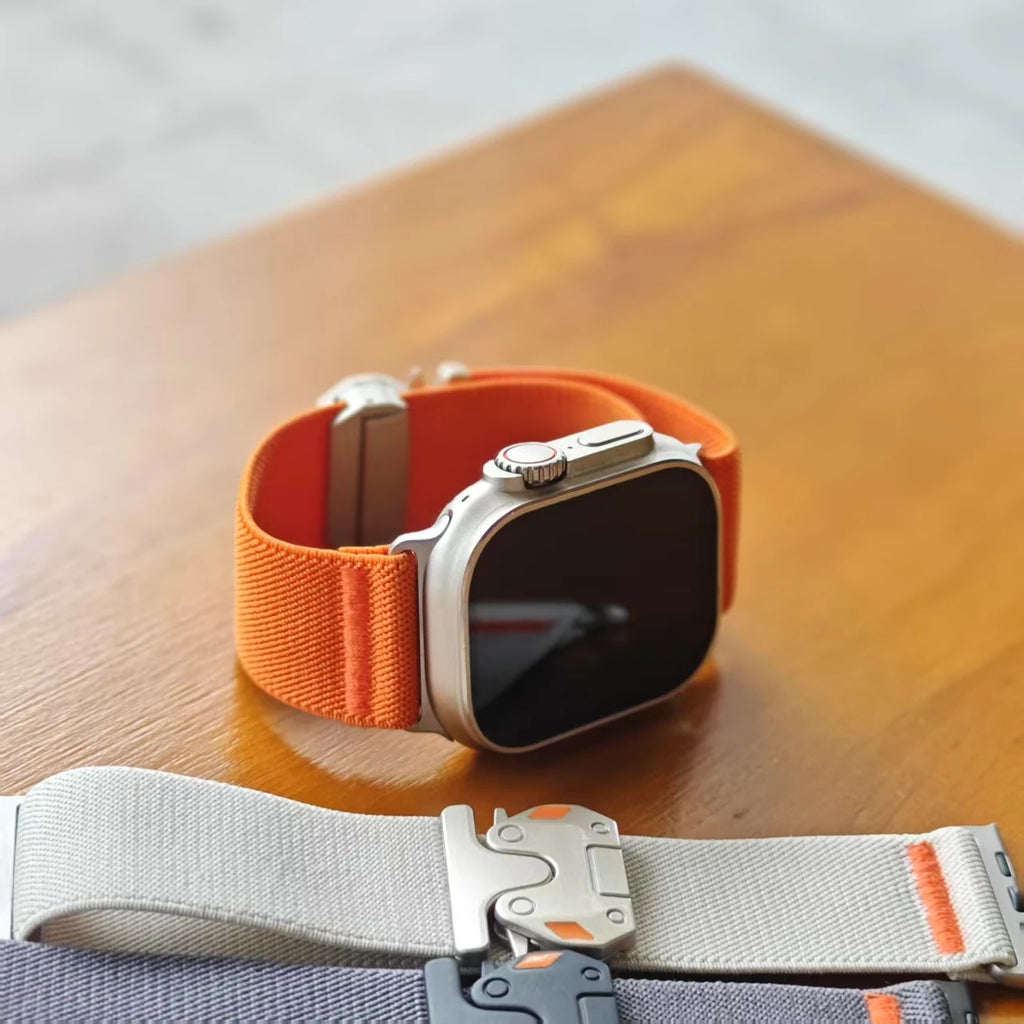 Parachute Buckle Nylon Band Compatible with Apple Watch，Stretchy Waterproof Fabric Strap for Men Women，Series 10 9 8 7 6 5 4 3 S