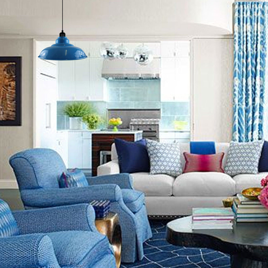 Blue Pendant Light Perfect for Kitchen Island or Bar Areas~3689