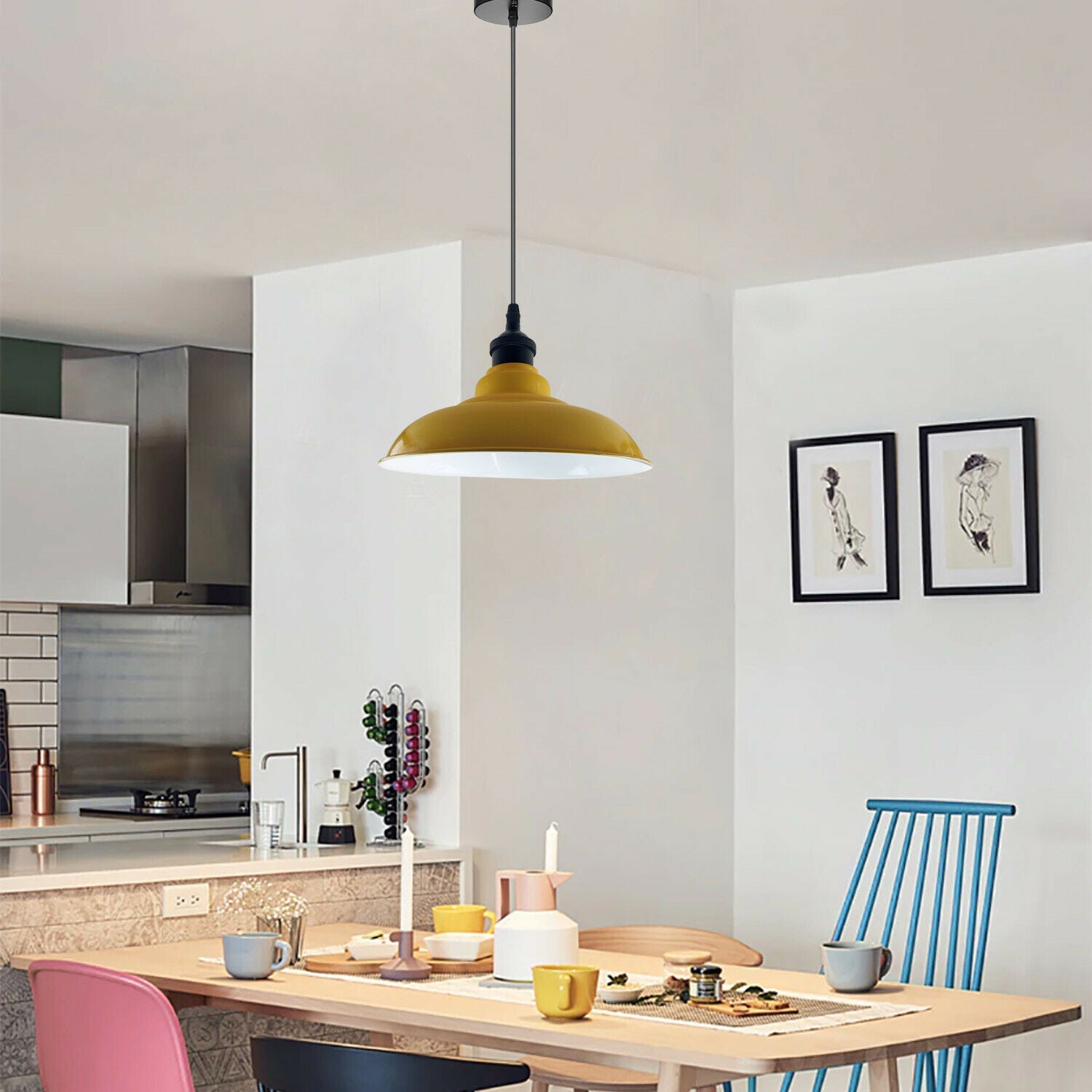 Yellow Pendant light Kitchen Island ~3686
