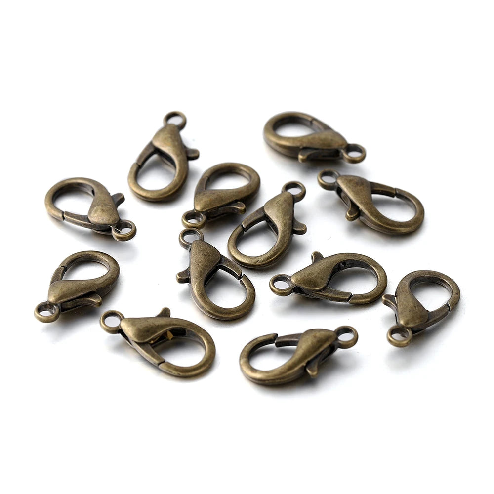10pcs/lot Multiple Size Lobster Clasps Necklace Hooks Bracelets Connector Findings DIY Chains Jewelry Making Supplies Wholesale