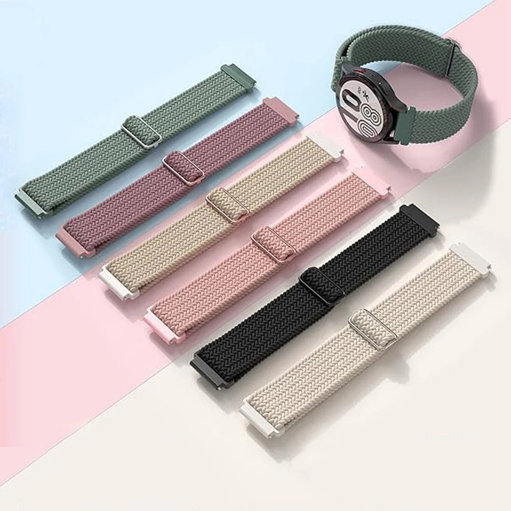 20mm/22mm Band For Samsung Galaxy Watch 7/4/6/5 pro/6 Classic/gear s3/active 2 Braided Solo loop bracelet Huawei GT 2e 3 4 Strap