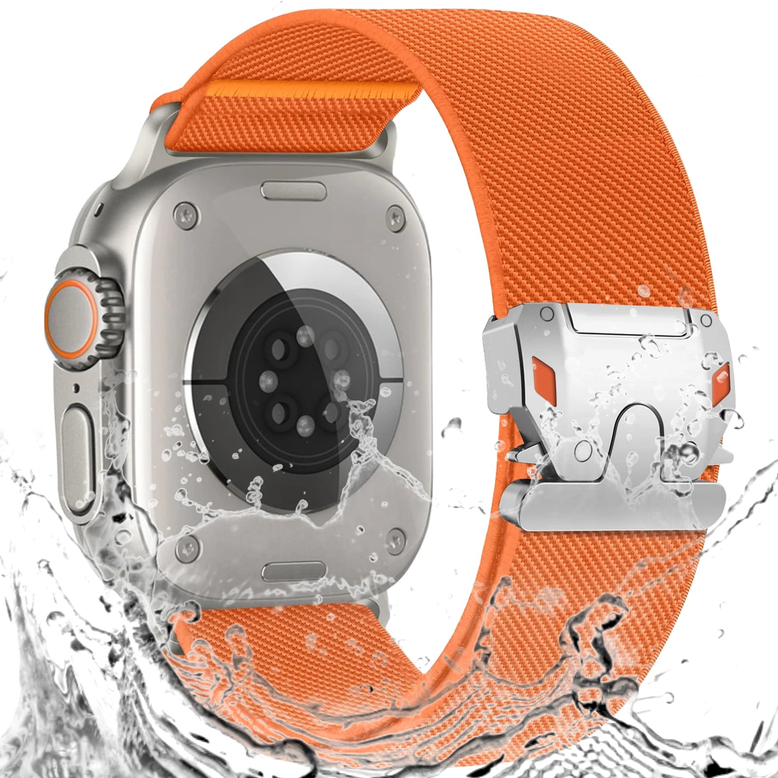 Parachute Buckle Nylon Band Compatible with Apple Watch，Stretchy Waterproof Fabric Strap for Men Women，Series 10 9 8 7 6 5 4 3 S