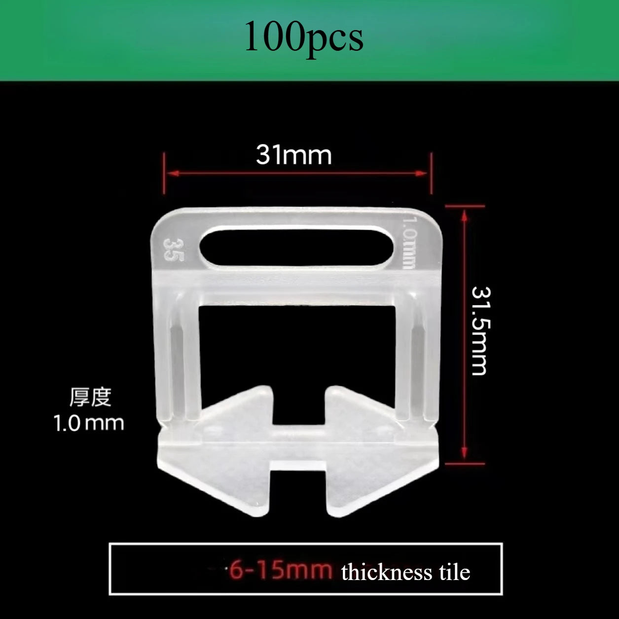 100PCS Tile Leveling System Clips Spacer PE Material Spacers for Ceramic Wall Tile Leveling Construction Tools  Building Tools