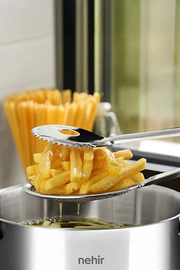 Simple Strainer Frying Tongs Kitchen Cooking Draining Tongs