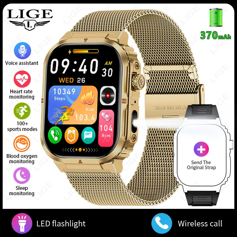 Men‘s Smart Watch 3ATM Waterproof Military Sport Fitness Women Smart Bracelet Blood Pressure Monitor Smartwatch Men Android iOS