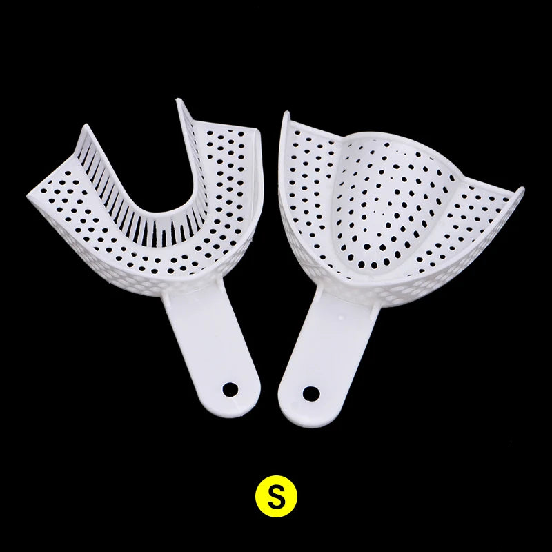 1pair Disposable Dental Impression Tray Plastic Teeth Holder Plaster Trays Spoon Oral Hygiene Dentist Tools