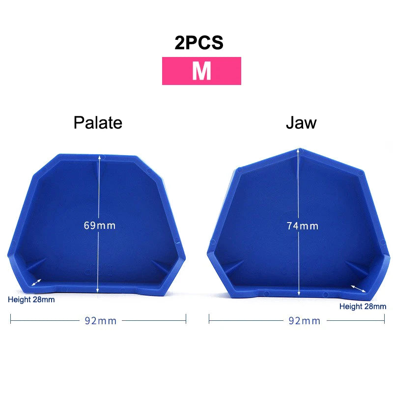 2/6Pcs Silicone  Dental Model Base Set Silicone Plaster Model Base Dental Lab Denture Impression Tray Former Base Dentist Tools