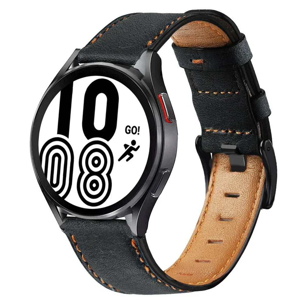 Retro Leather strap for Samsung Galaxy watch 7/6/classic/5/4 pro/Active 2 20mm 22mm watch band bracelet Huawei Gt 4-3-pro-2-2e