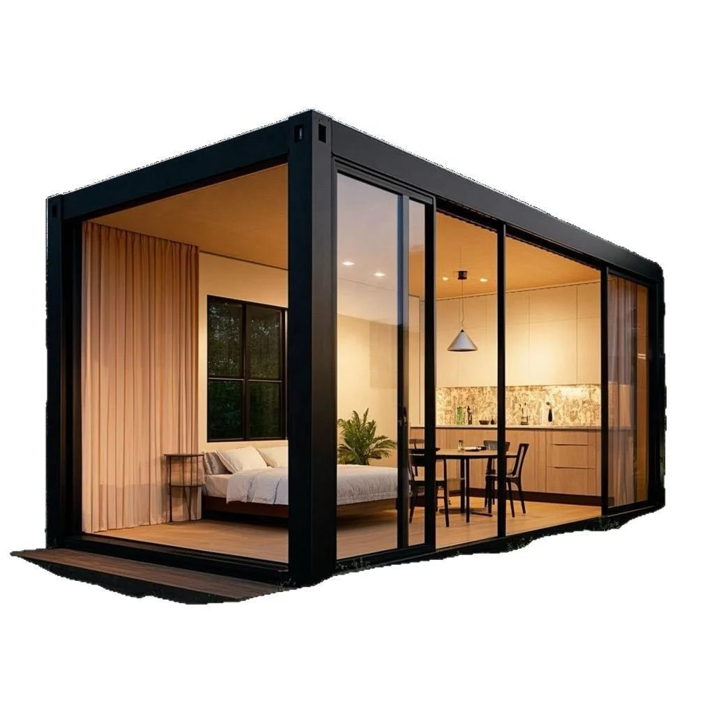 20Ft 40ft Foldable Movable Flat Pack Coffee Shop bar One Bedroom Prefab Mobile Container House Luxury Modular Homes