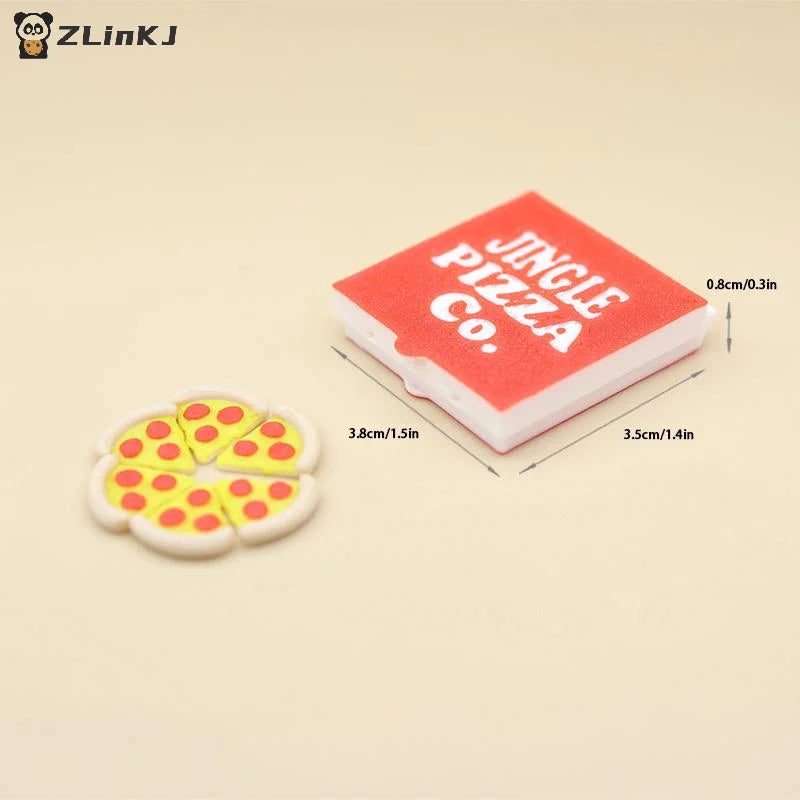 ▶1/12 Dollhouse Simulation Mini Pizzas Model With Pizza Box Dollhouse Kitchen Food Decoration Dolls House Pretend Play Toys