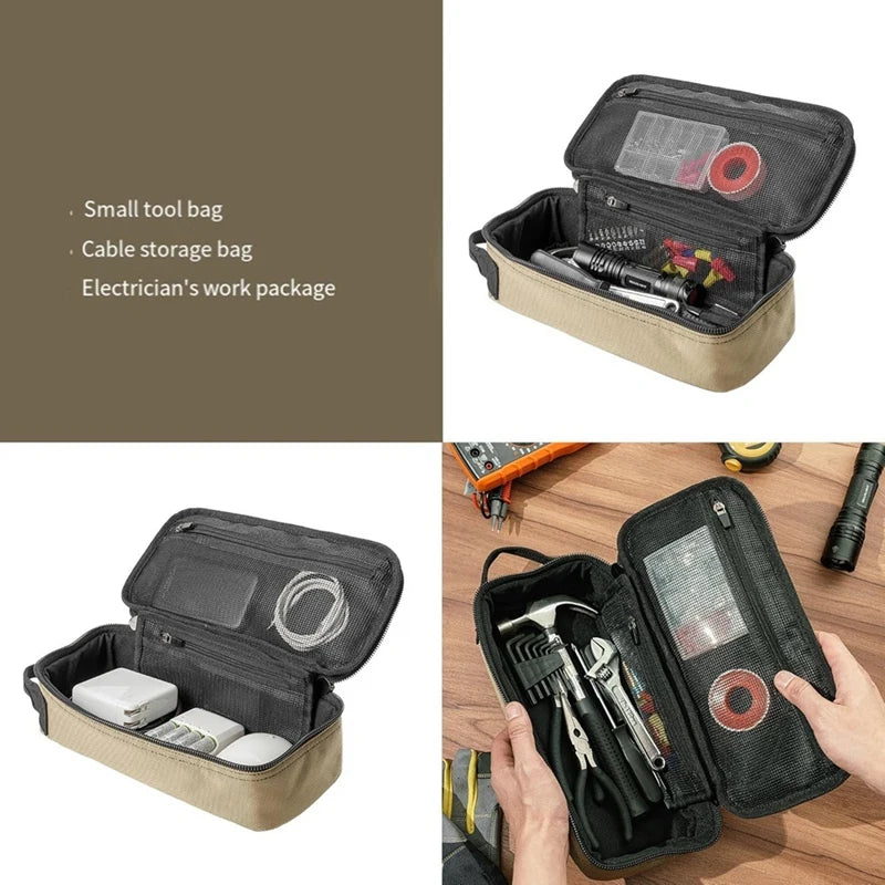 Heavy Duty Small Tool Bag Pouch Portable Utility Organizer Case Perfect for EDC, Motorcycle, Road Bike, Electricians-A07G