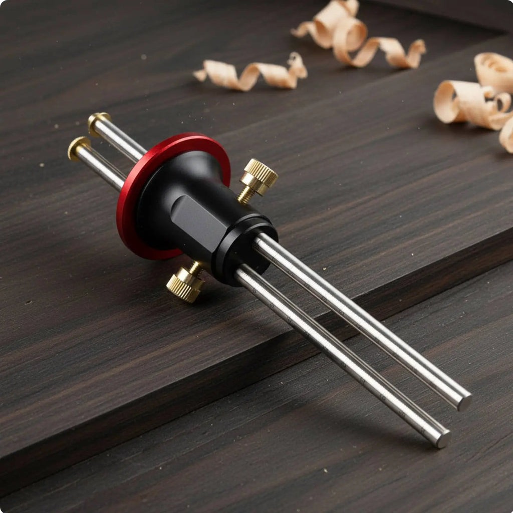 Twin Head Marking Gauge Clear Scale Carpentry Scribing Tool Parallel Line Scriber Sturdy Construction for DIY Hobbyists