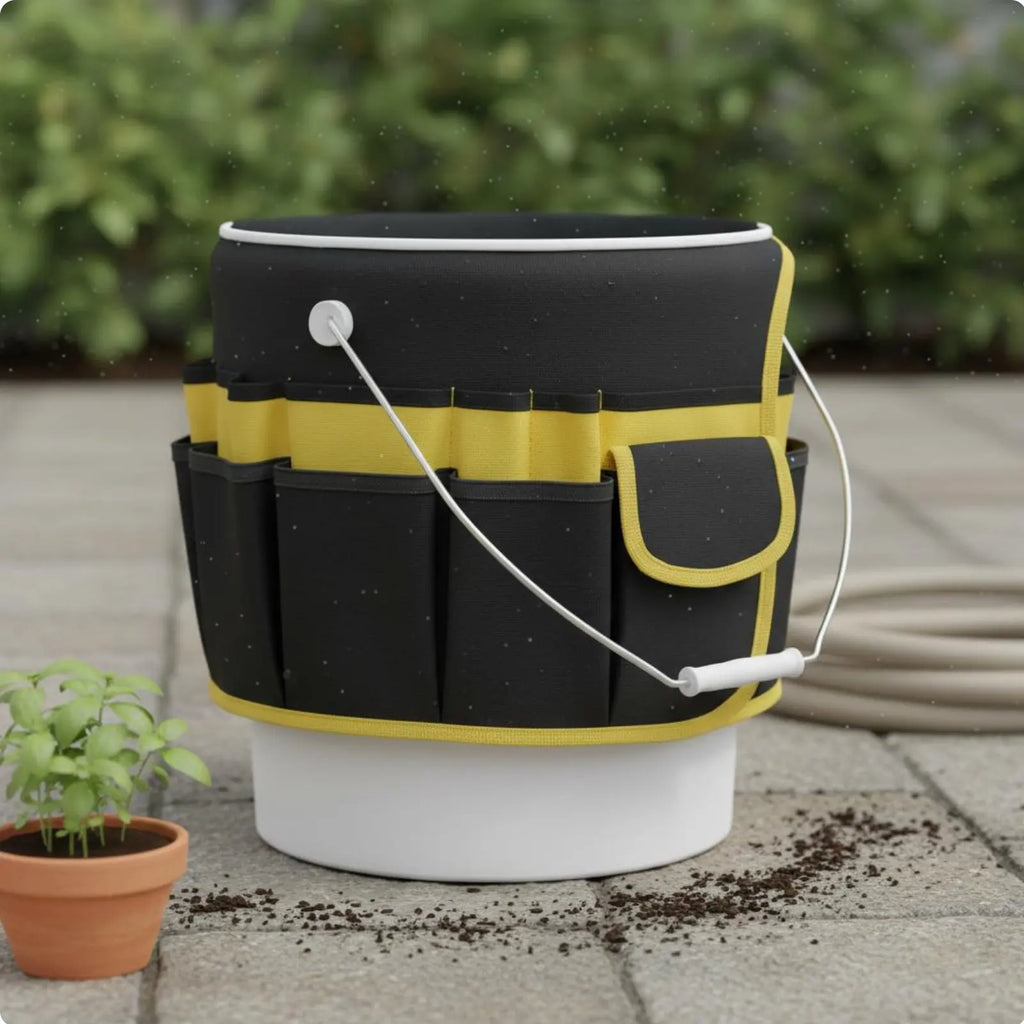 Gardening Tool Tote Large Capacity Multi-Pocket Tool Organizer Canvas Container Bag Waterproof Sturdy-Duty for Construction Site