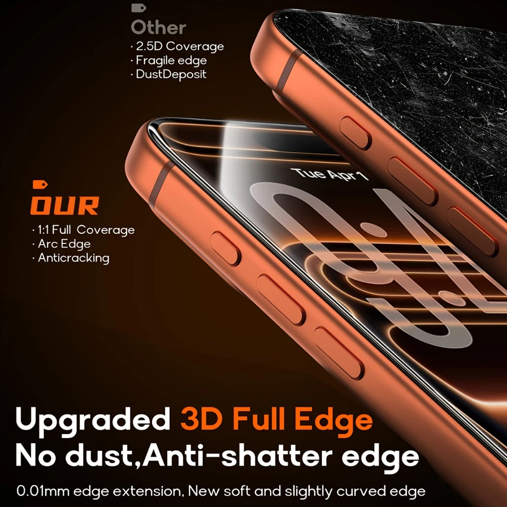 NNBILI 5Pcs Oleophobic Coating Dust Free Easy Installation Screen Protector For iPhone 17 Pro Max 16 15 14 13 12 11 Pro Series