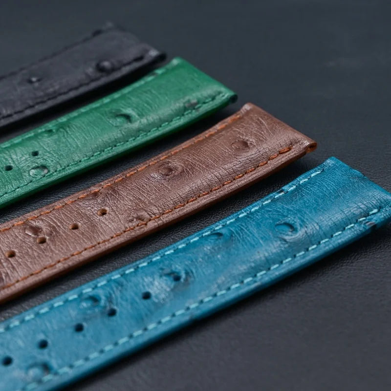 18/19/20/22/21mm Leather Watch Strap for huawei Watchband Ostrich pattern Flat-head universal men women Bracelet Wristband