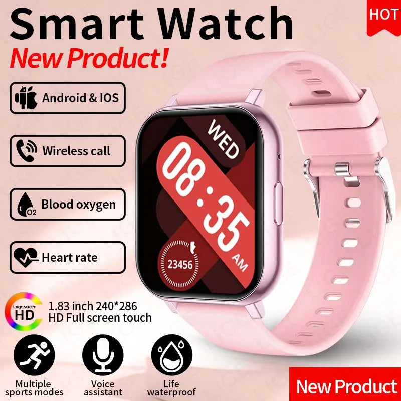 LIGE Fashion Smart Watch Women Bluetooth Call Women‘s Health Monitor Heart Rate Blood Oxygen Sports Fitness Smartwatch For Men