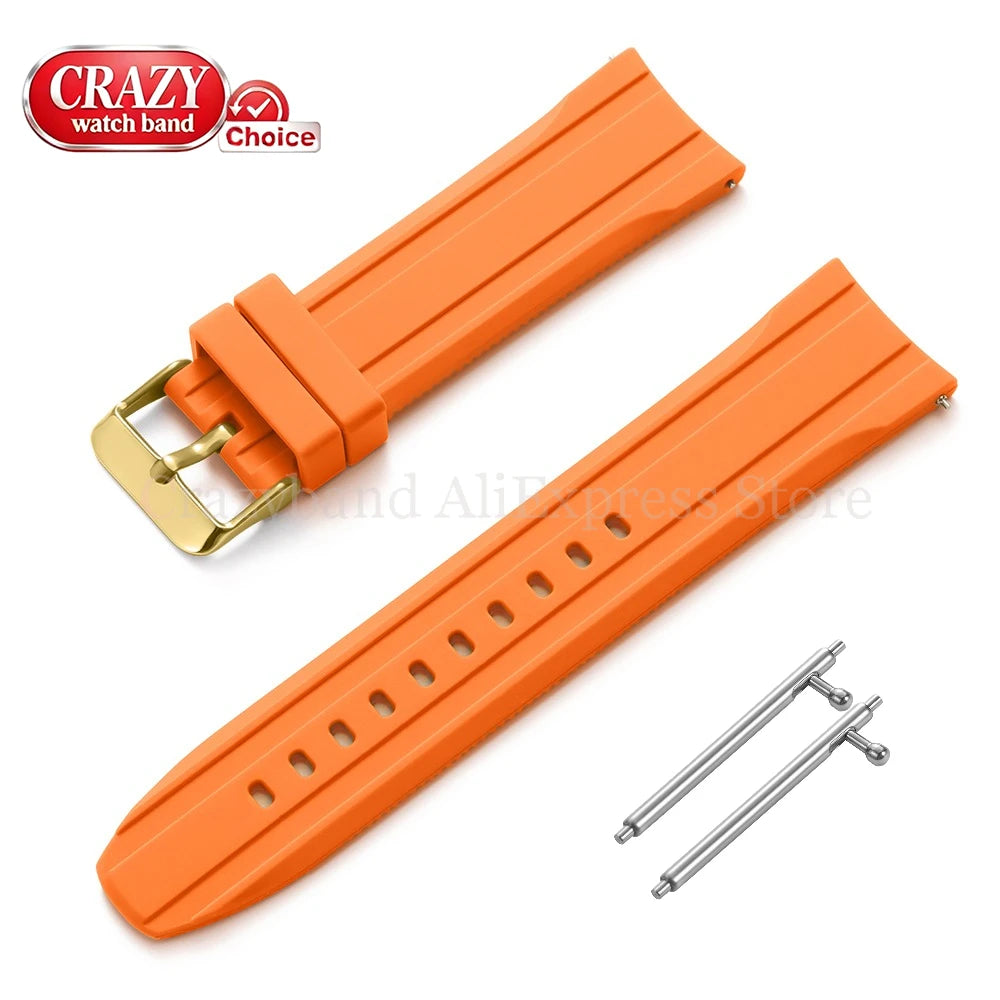 Soft Silicone Watch Band Bracelet for Seiko for Citizen for Casio Women Men‘s Wrist Belt High Elasticity Bracelet 20mm22mm Strap