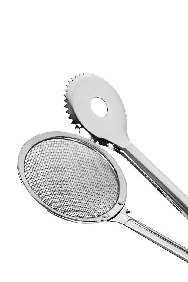 Simple Strainer Frying Tongs Kitchen Cooking Draining Tongs