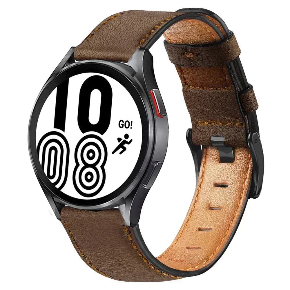 22mm 20mm Leather strap for Samsung Galaxy watch 7/FE/6/5/4/5 pro/Active 2 40mm 44mm Retro bracelet Huawei watch Gt 5-4-3-2 band