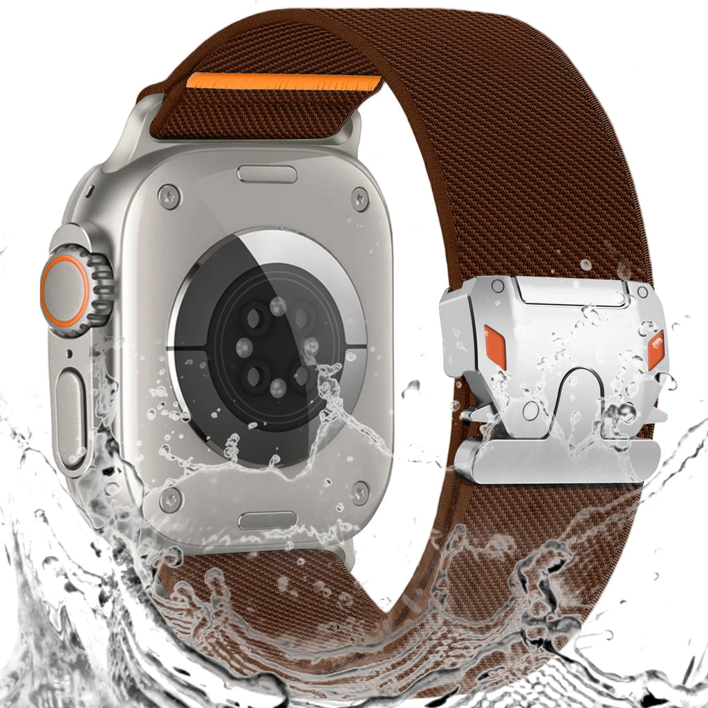 Parachute Buckle Nylon Band Compatible with Apple Watch，Stretchy Waterproof Fabric Strap for Men Women，Series 10 9 8 7 6 5 4 3 S