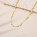 Luxury 24K 9999 Pure Gold real gold Women's Width 3mm Flat Snake Necklace Versatile Blade Necklace Clavicle Chain