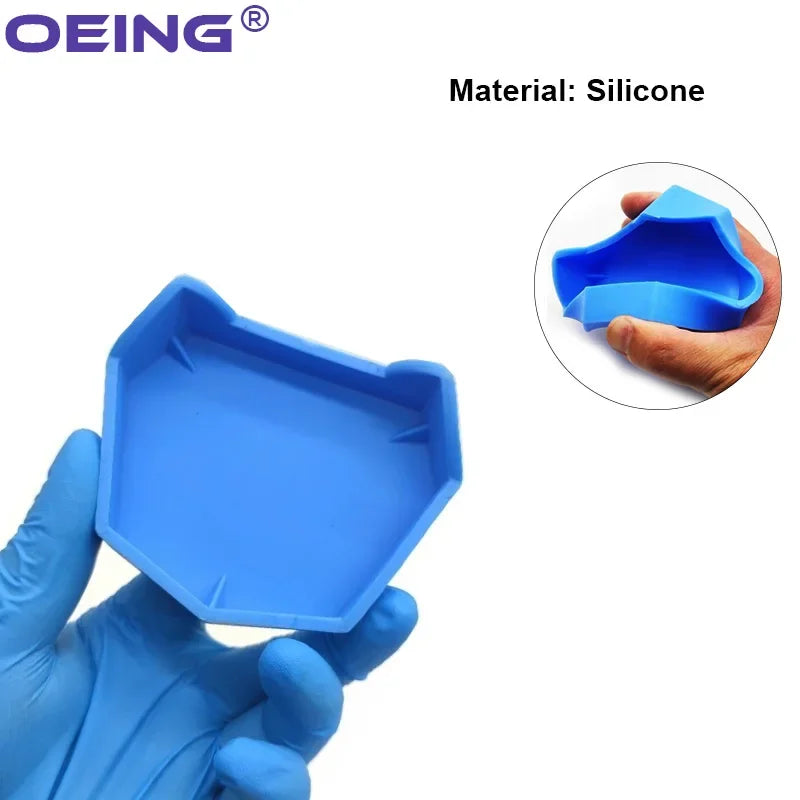 2/6Pcs Dental Model Base Silicon Plaster Model Base Denture Impression Tray Impression Dentistry Former Base Kit Dentist Tools