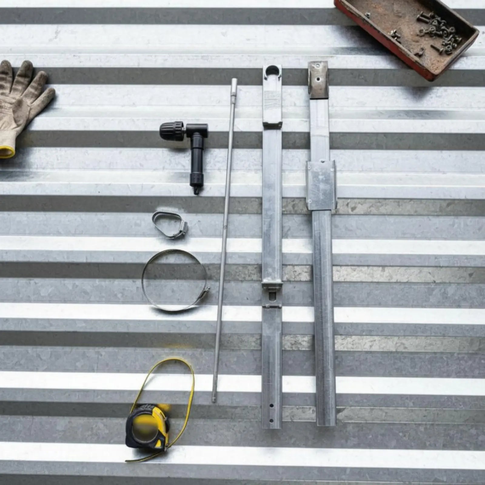 Corrugated Roof Drill Attachment Long Reach Roof Screw Driver Hand Tools Easy Installation Construction Hardware for Roofing