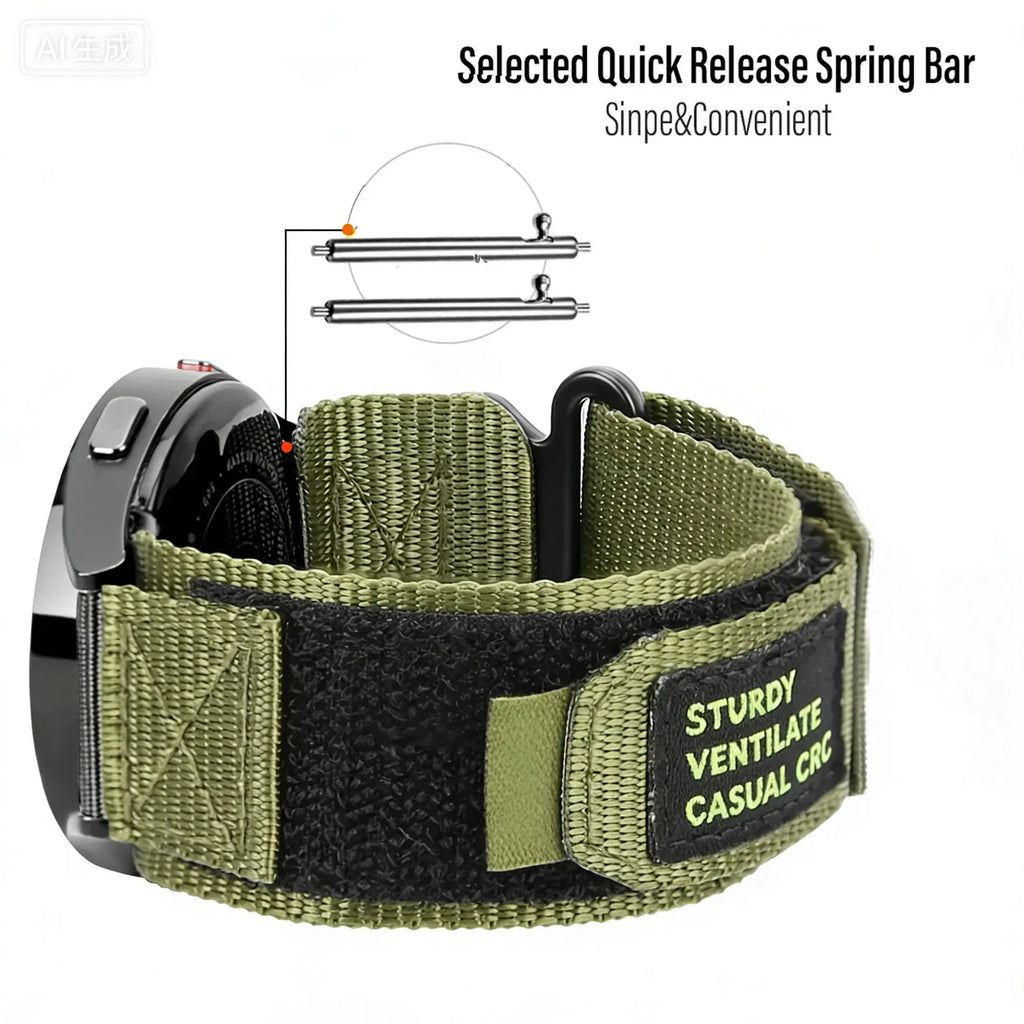 Nylon Velcro Bands for Suunto Race 2/Race/Race S/Run/Vertical/Vertical 2/9 Peak Pro/9 Peak/5 Peak Strap for Men and Women