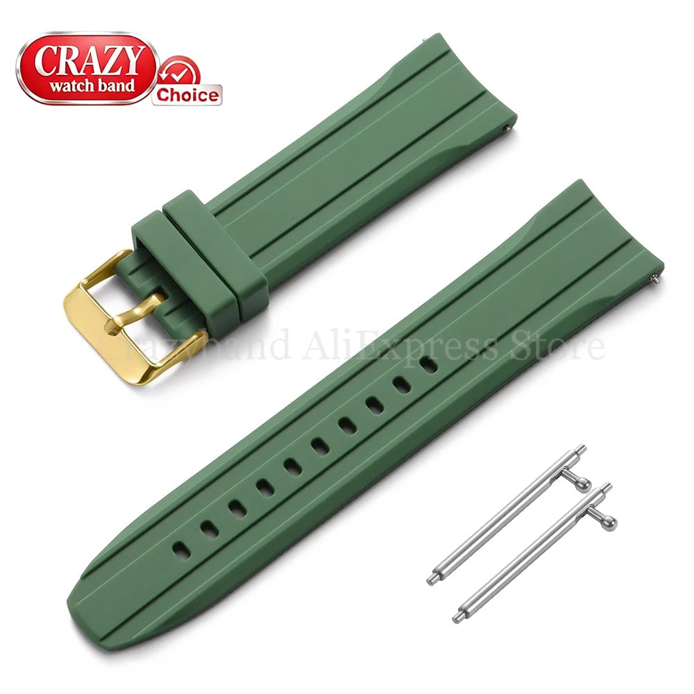 Soft Silicone Watch Band Bracelet for Seiko for Citizen for Casio Women Men‘s Wrist Belt High Elasticity Bracelet 20mm22mm Strap